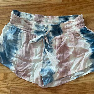 Ocean Drive Lightweight Pink and Blue Tie-Dye Style Shorts - Women's SMALL